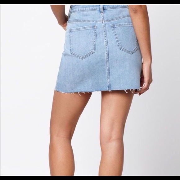 Pac Sun Los AngelesFringe button up jean skirt - Picture 2 of 7